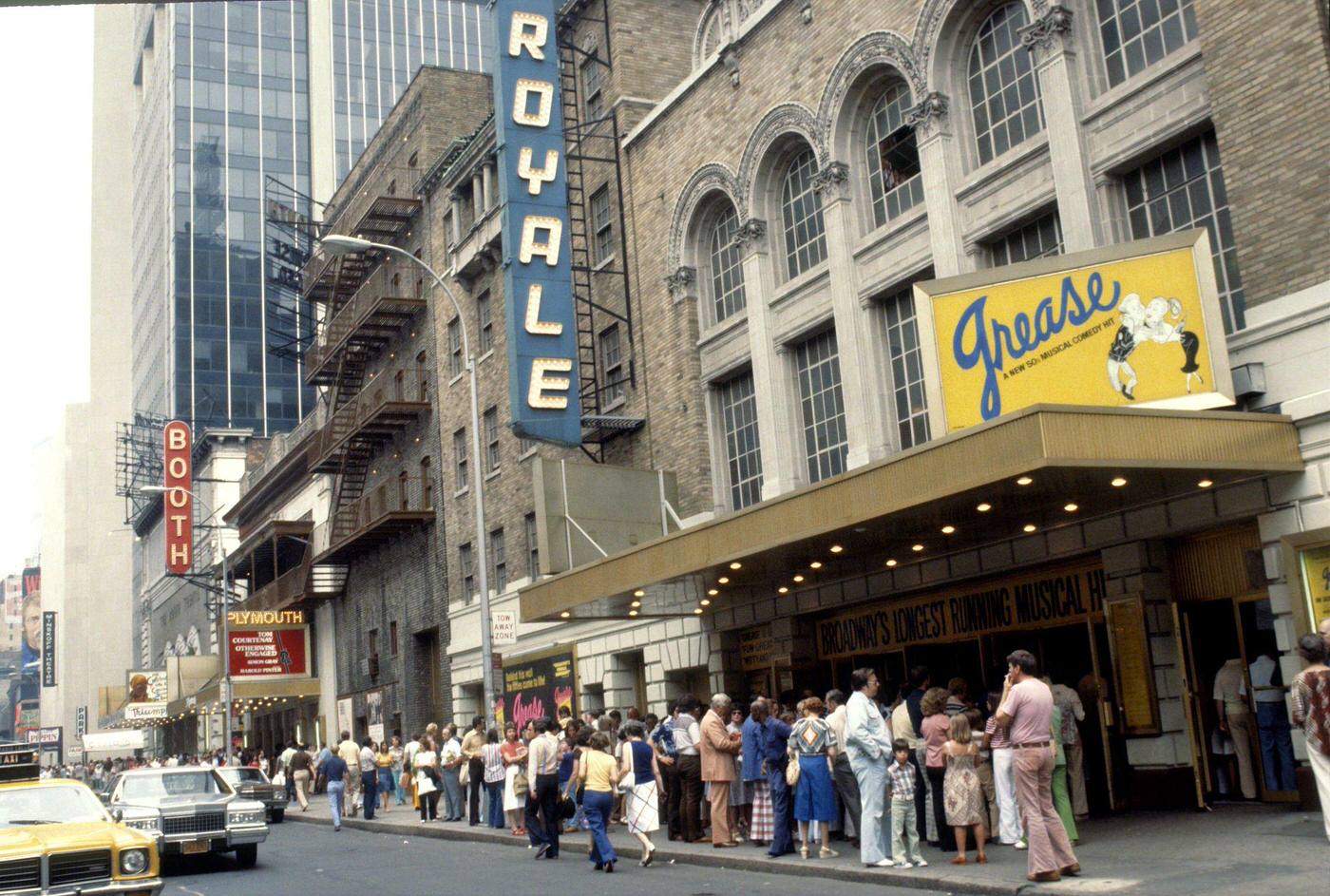 Exterior View of the Royale Theatre, Currently the Bernard B. Jacobs Theatre in Manhattan, 1977.