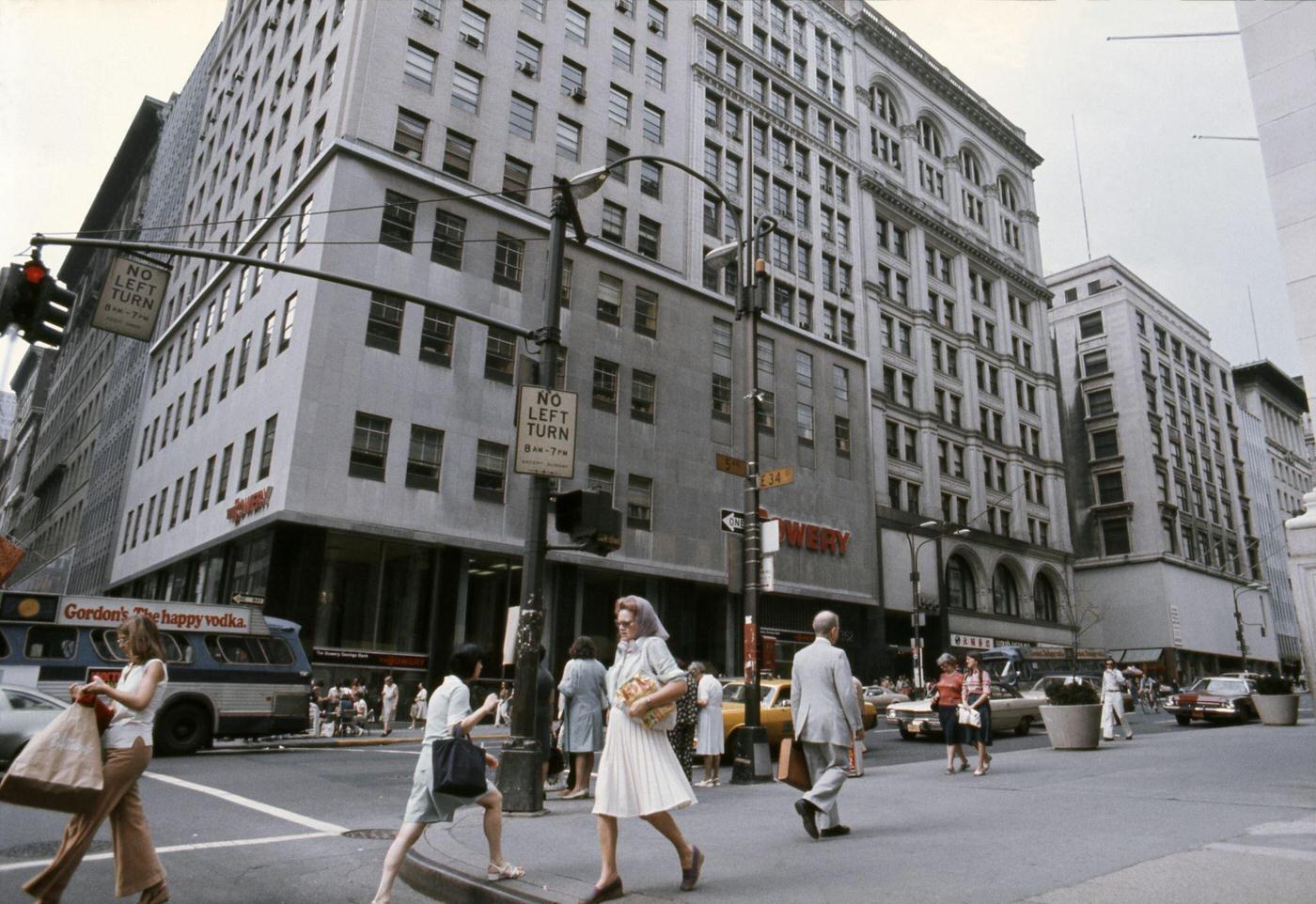 Intersection of 5th Avenue and E 34th Street, Manhattan, 1976