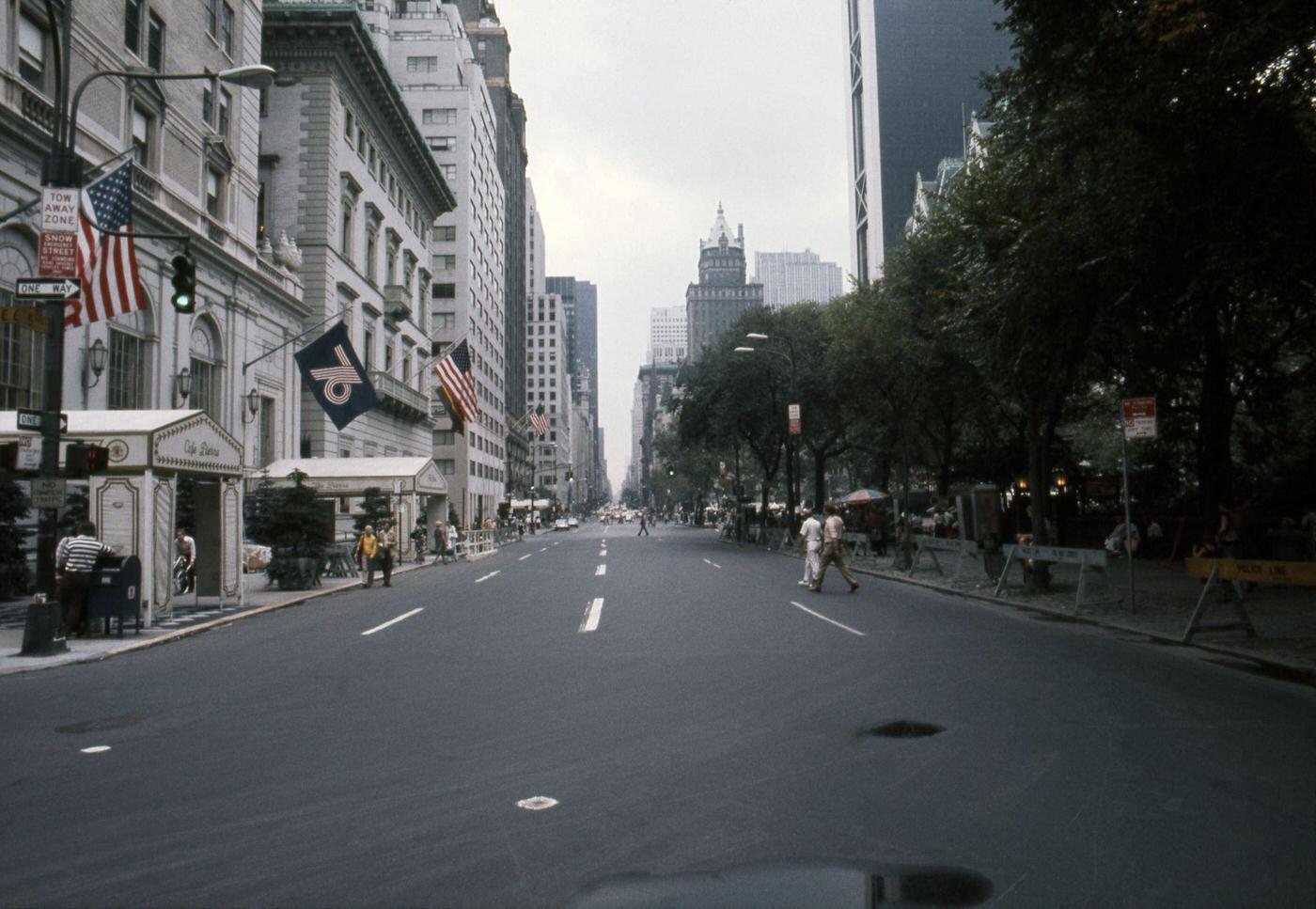 5th Avenue at 61st Street with The Pierre Hotel at Right, Upper East Side, Manhattan, 1976