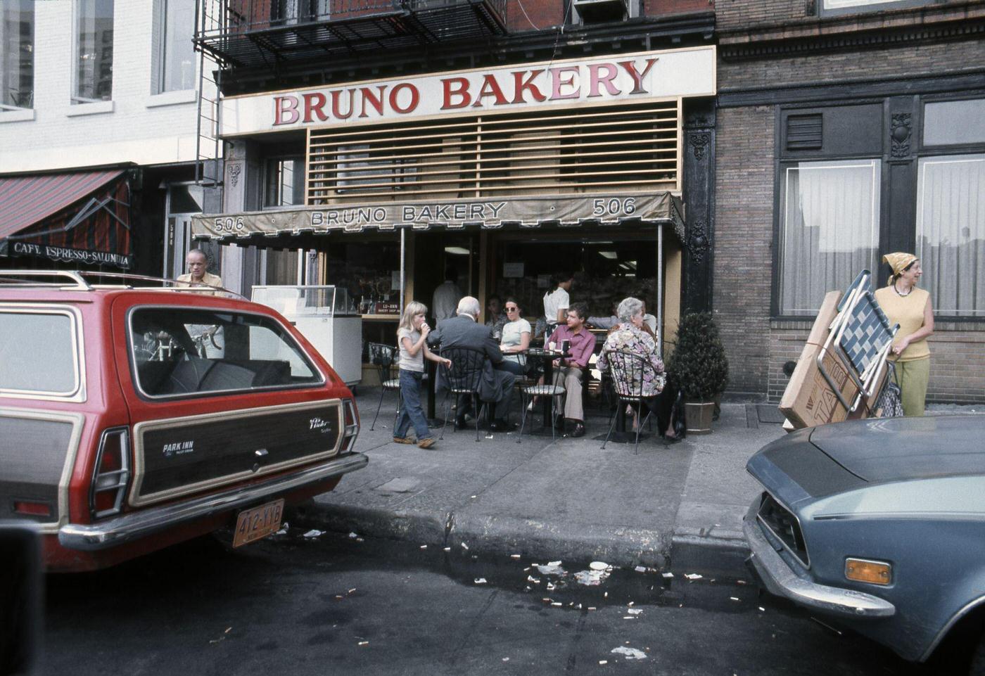 Exterior of Bruno Bakery at 506 LaGuardia Place, Greenwich Village, Manhattan, 1976