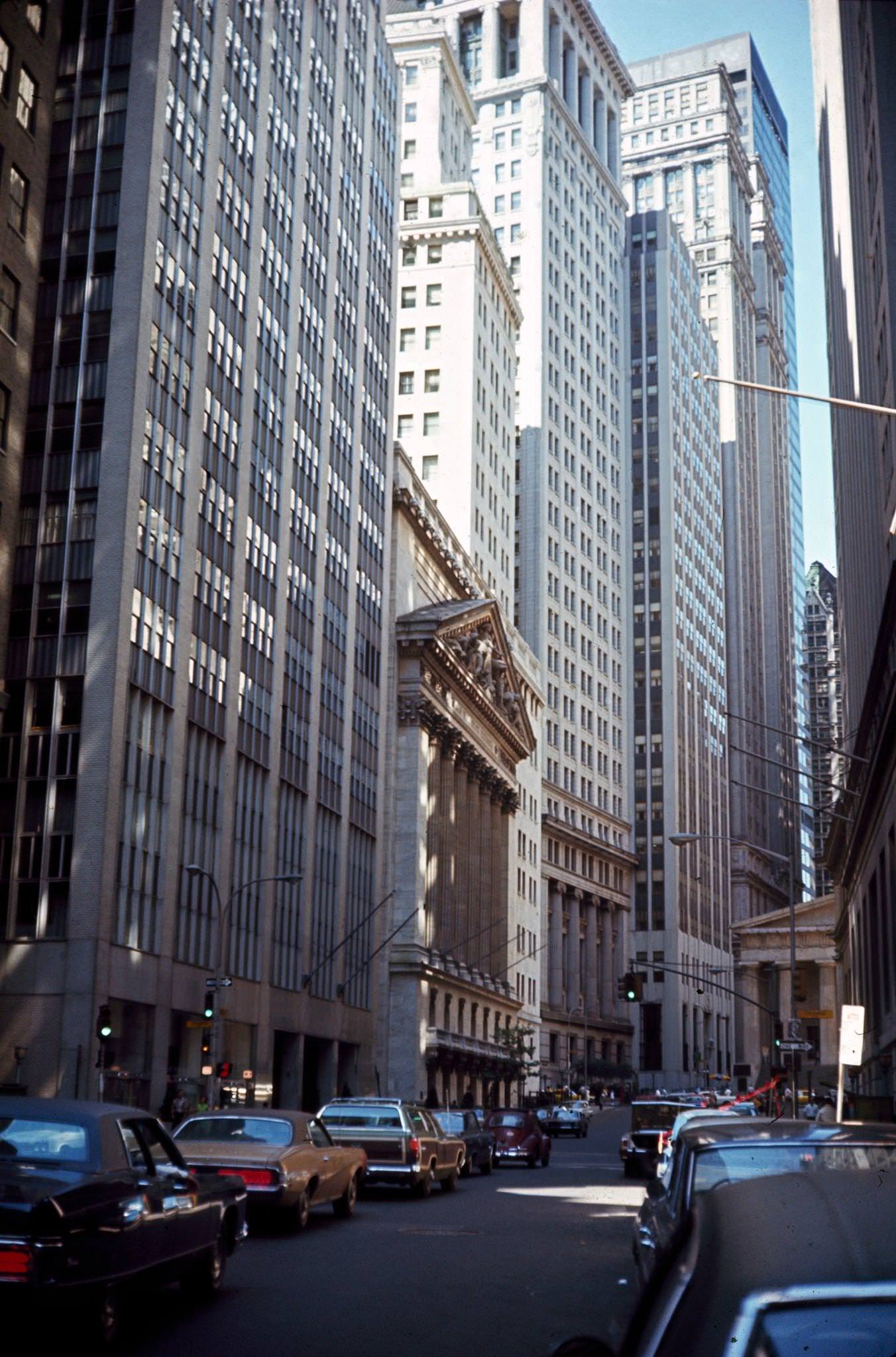 View Of Wall Street And The New York Stock Exchange, Manhattan, 1970