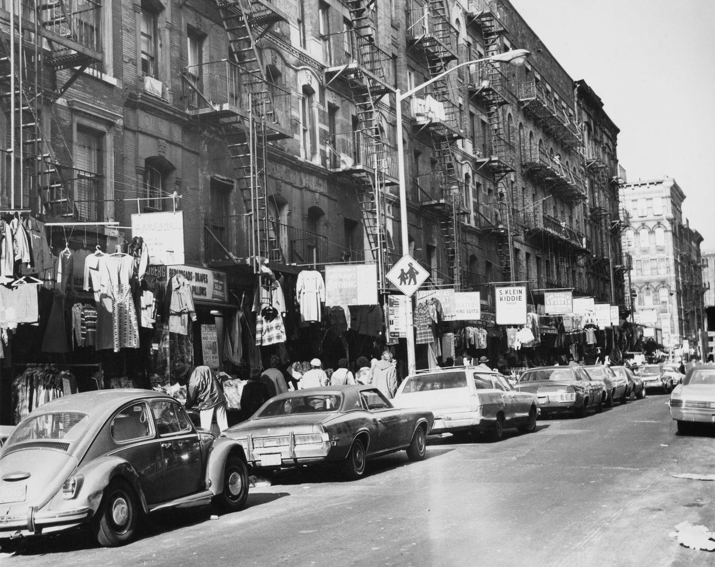 Pedestrians On Orchard Street, Lower East Side, Manhattan, Circa 1980