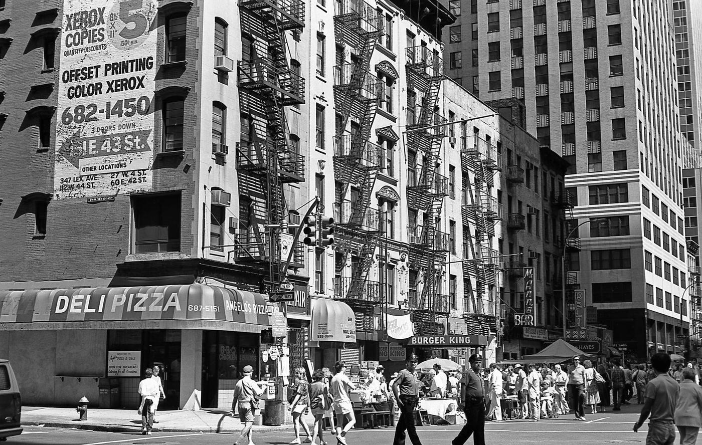 Pedestrians Crossing 3Rd Avenue At East 43Rd Street, Manhattan, 1987