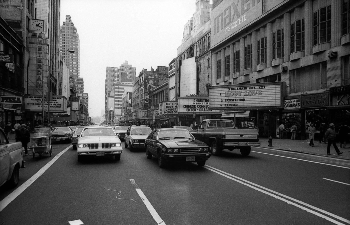 General View Of 42Nd Street Between 7Th And 8Th Avenues, Times Square, Manhattan, 1983