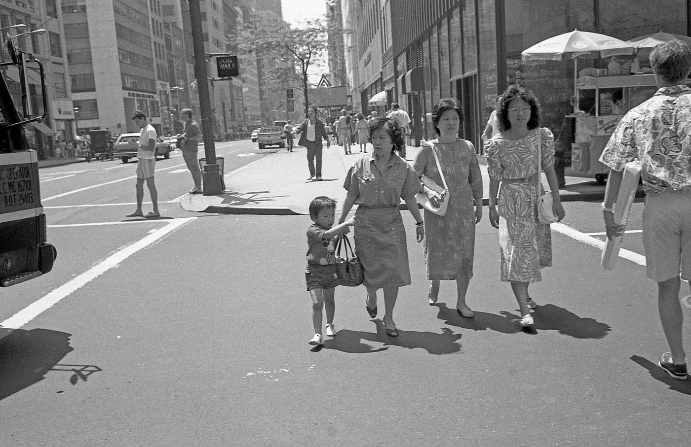 Pedestrians Crossing West 49Th Street &Amp;Amp; 5Th Avenue, Manhattan, 1987