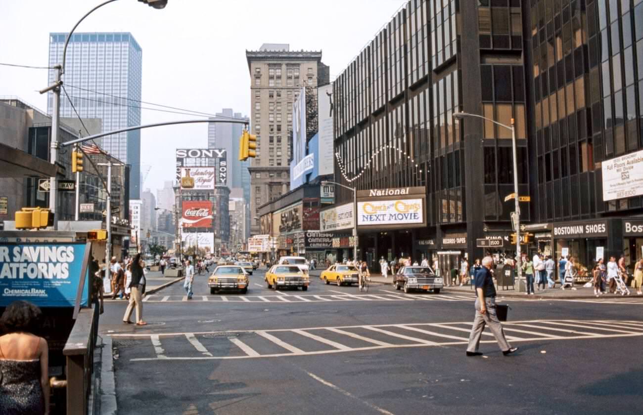 Times Square Looking North Along 7Th Avenue, Vintage 1980S Photograph, Manhattan, 1980