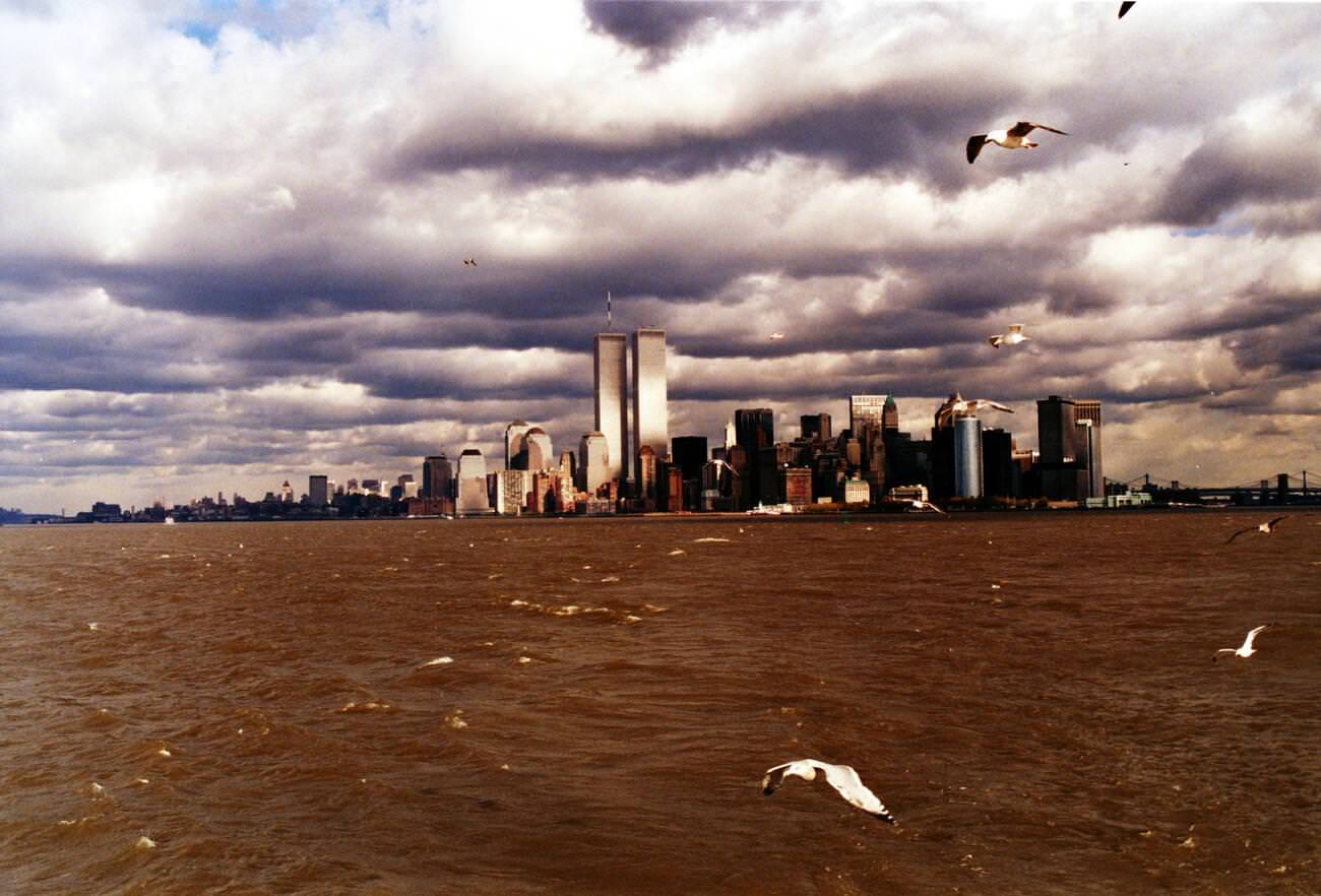 New York City Skyline Of Lower Manhattan In The 1980S
