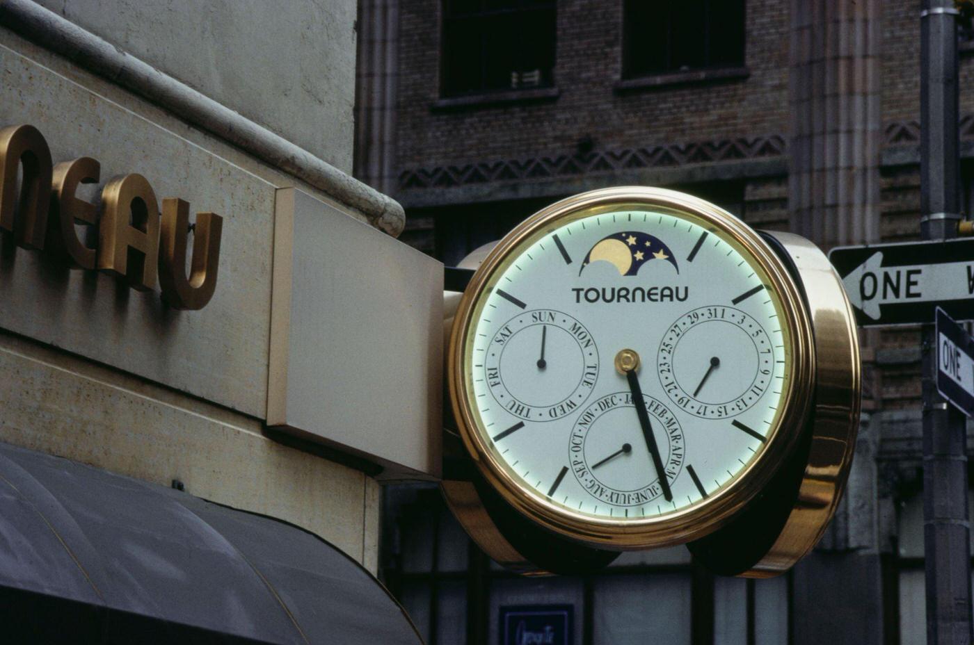 The Clock Outside The Tourneau Store On Madison Avenue, Midtown Manhattan, 1988