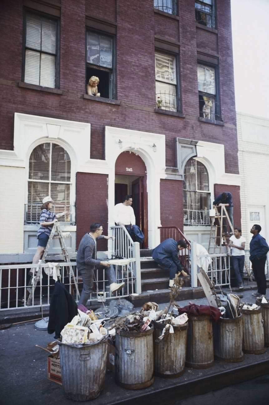 Outdoor Spring Cleaning, Manhattan, 1980S