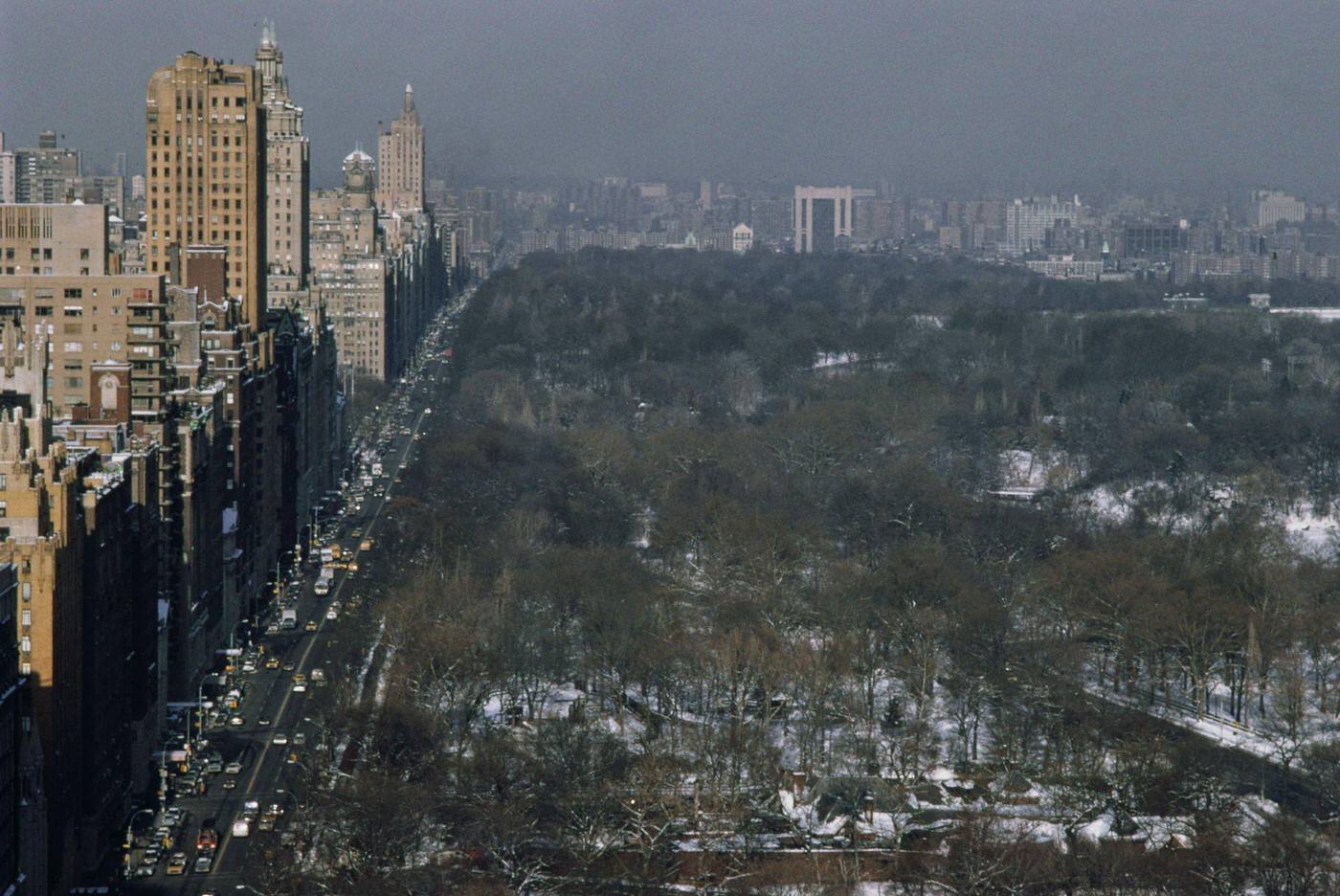 A High-Angle View Of Central Park, Looking North From 59Th Street, Manhattan, 1984