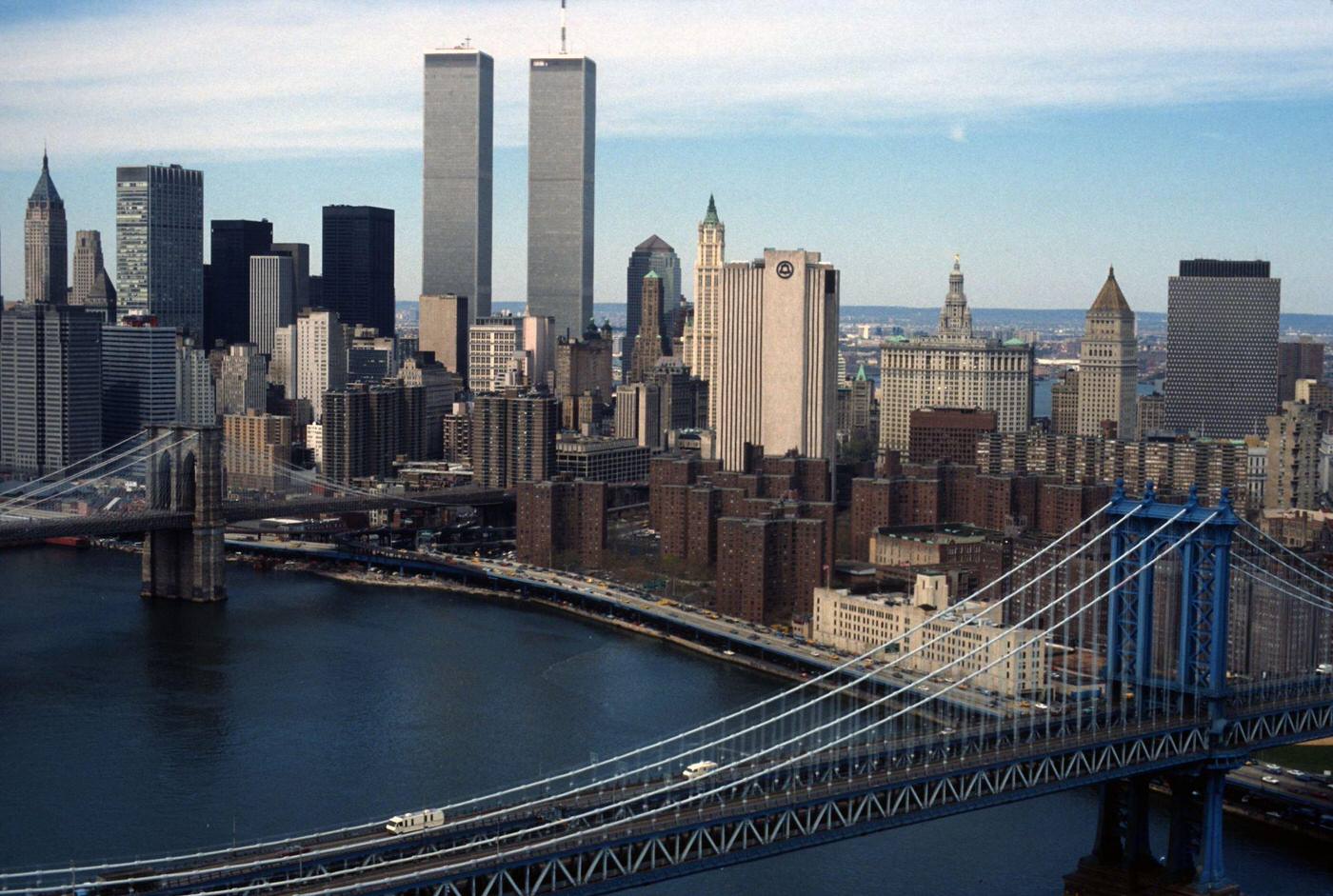 Aerial View Of Lower Manhattan, 1986