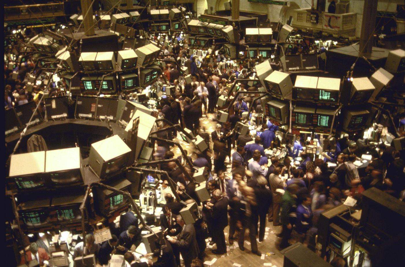 People Working On The Trading Floor Of The New York Stock Exchange, Manhattan
