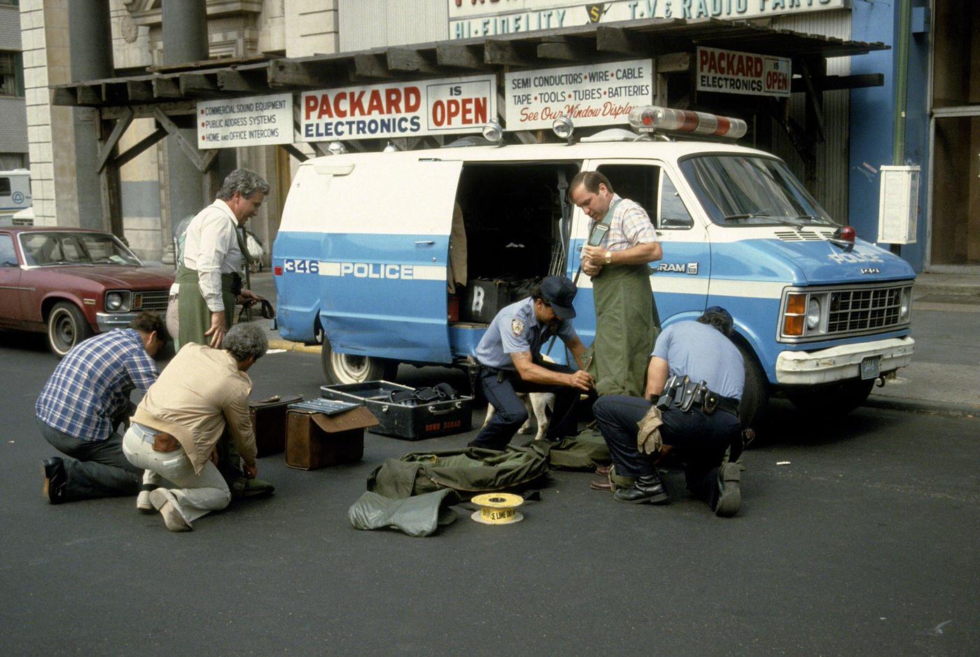 New York City Bomb Squad Responding To An Incident In Union Square, Manhattan, 1985
