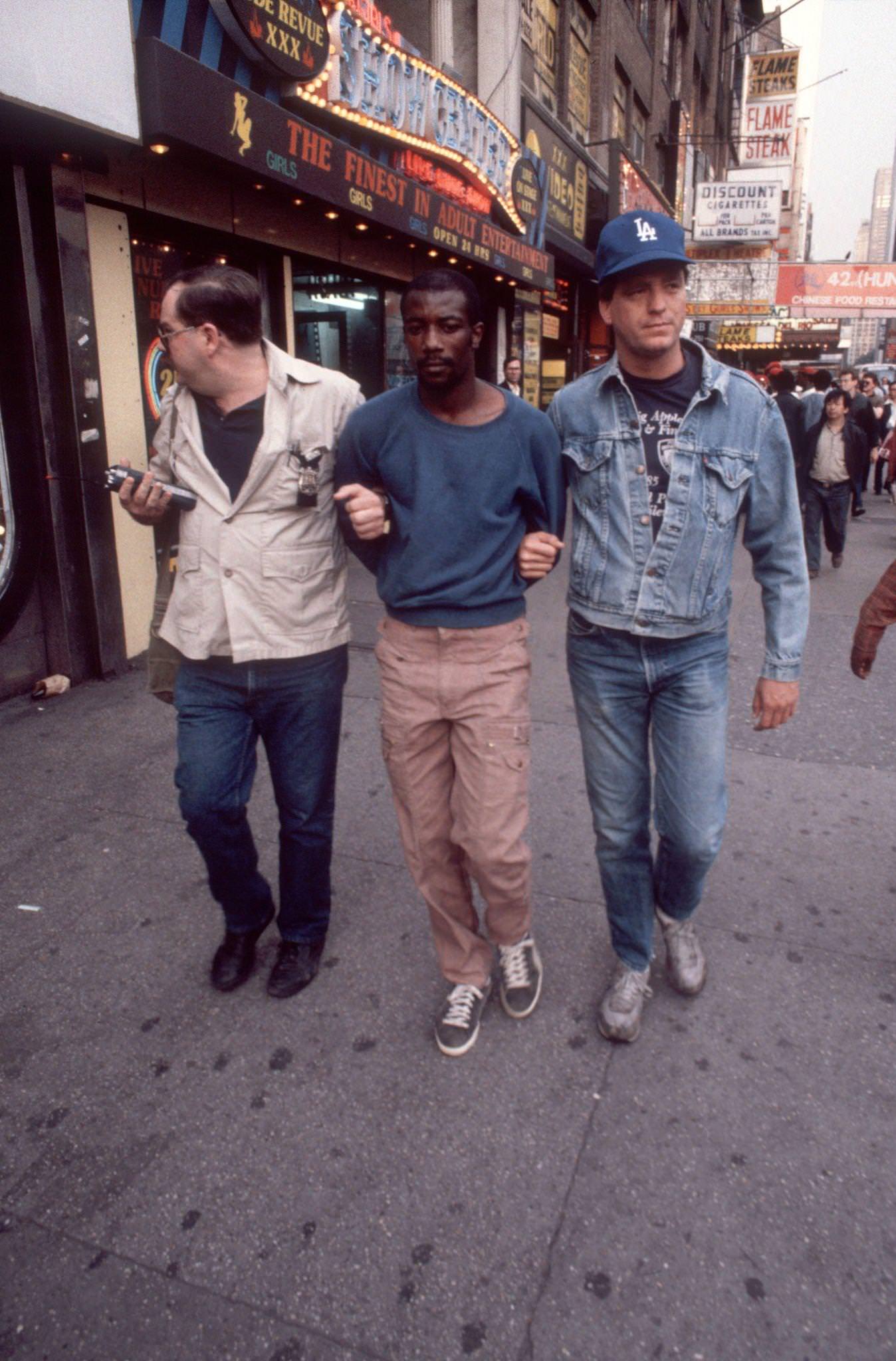 Man Arrested By Undercover Nypd For Selling Crack Cocaine In Times Square, Manhattan, 1986.