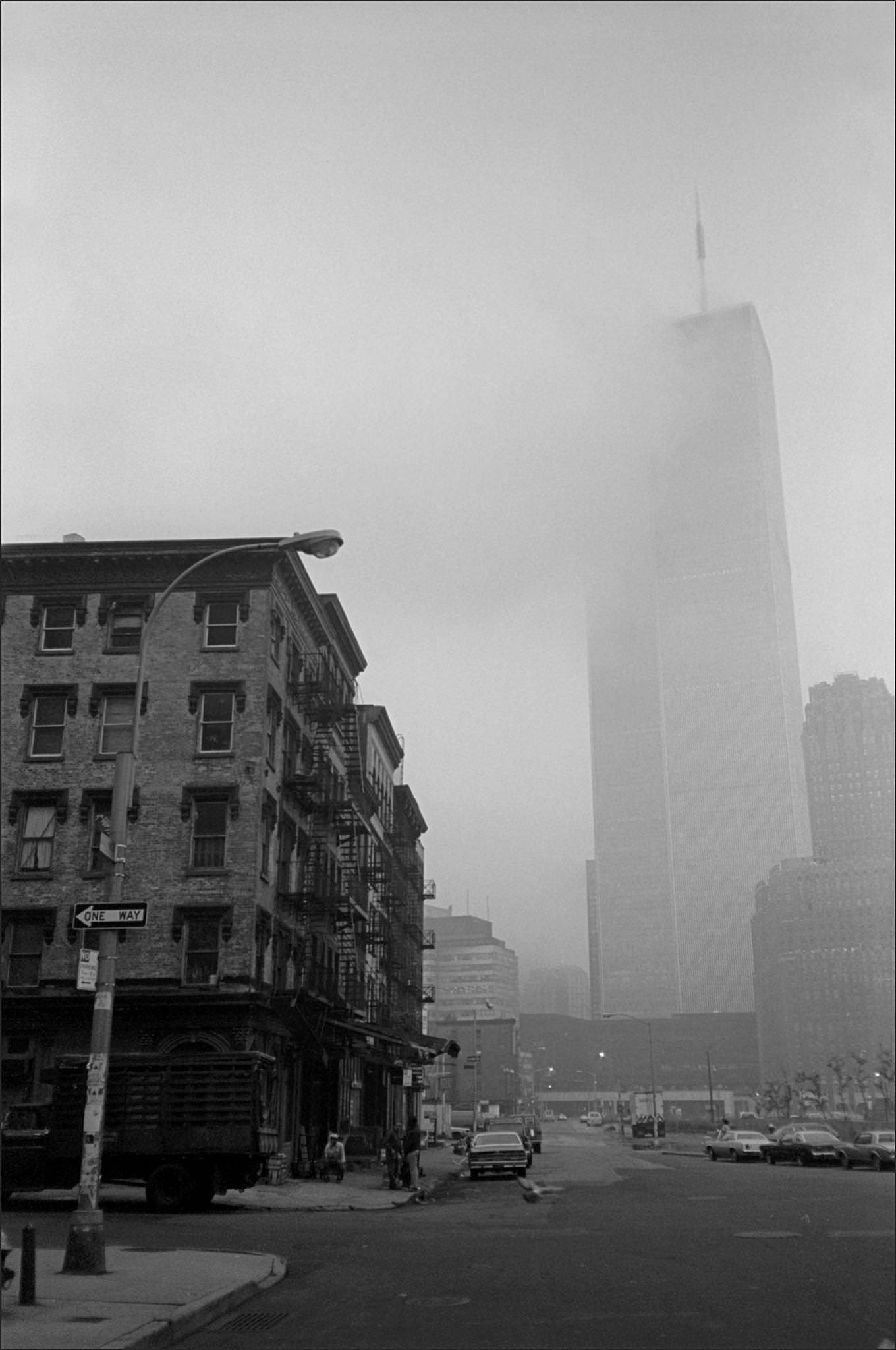 World Trade Center From Greenwich And Duane Streets At Dawn, Manhattan, 1980.