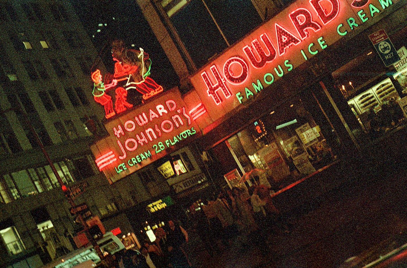 People In Front Of The Howard Johnson'S Restaurant In Times Square, Manhattan, 1984.