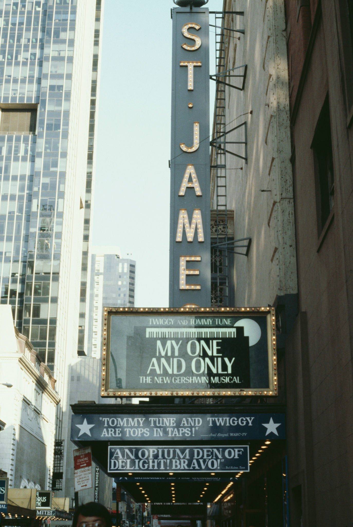St James Theatre Staging 'My One And Only', Broadway, Midtown Manhattan, 1985