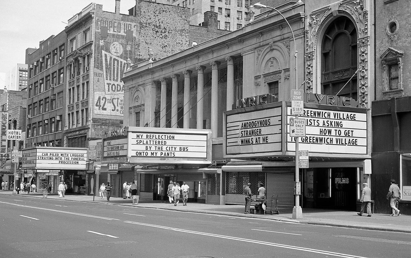 Marquees And Closed Theaters On West 43Rd Street In Times Square, Manhattan, 1994