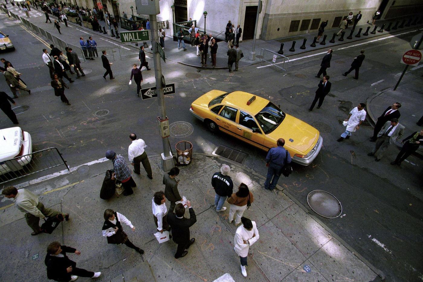 Crossroads Of Wall Street And Nassau Street In The Financial District, Lower Manhattan, 1994