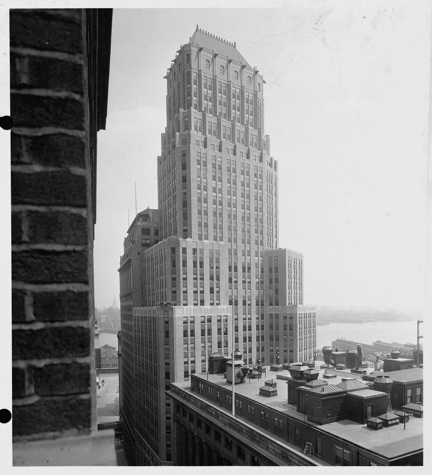 Building At 59 Wall Street Equipped With General Electric Elevator Equipment, Manhattan.