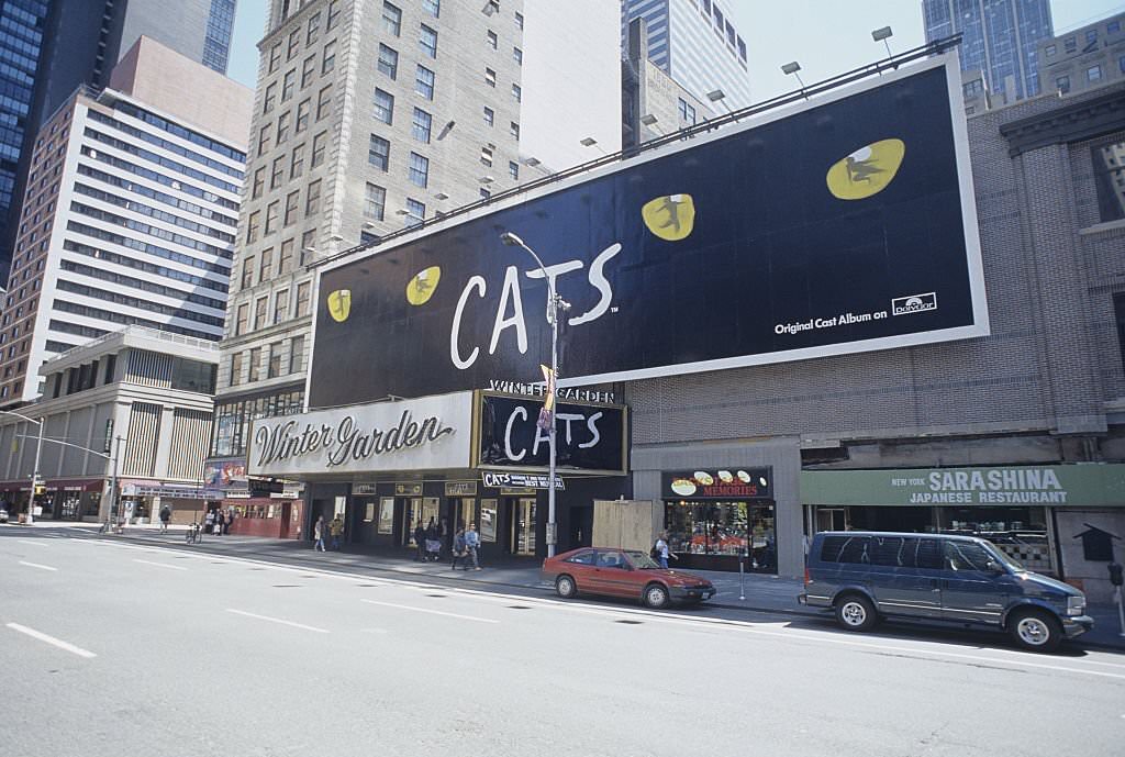 Advertising Poster Of The Musical Cats Outside The Winter Garden Theatre, Manhattan, 1990S