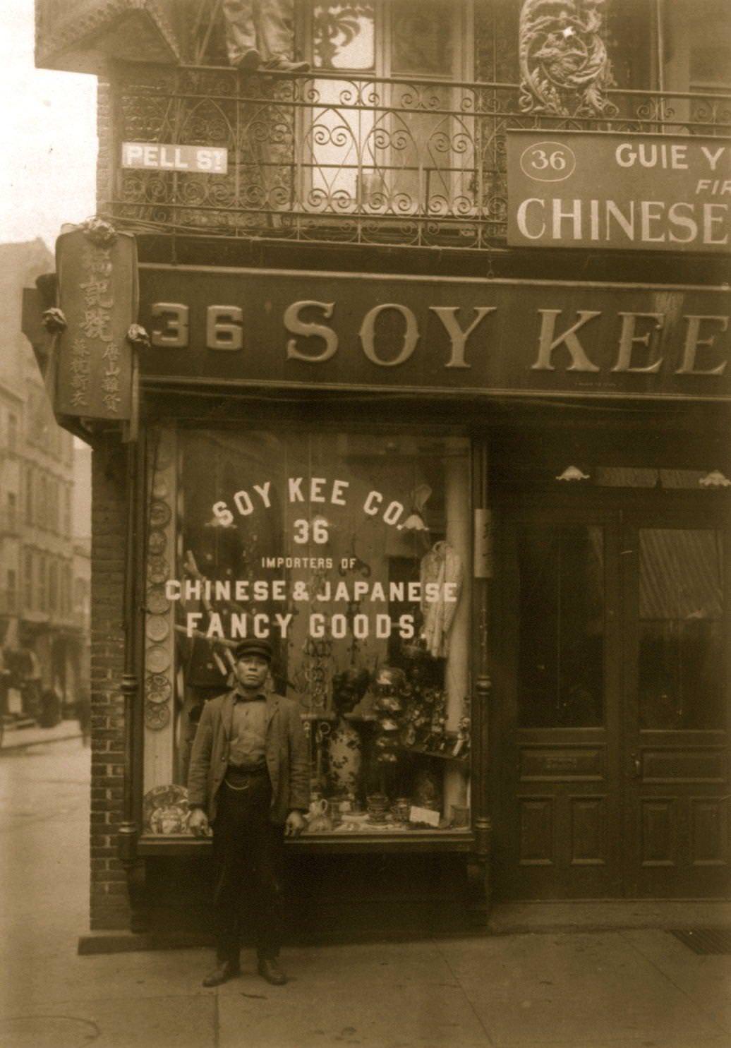 Soy Kee Co. Store Front, Chinatown, Manhattan, Circa 1903