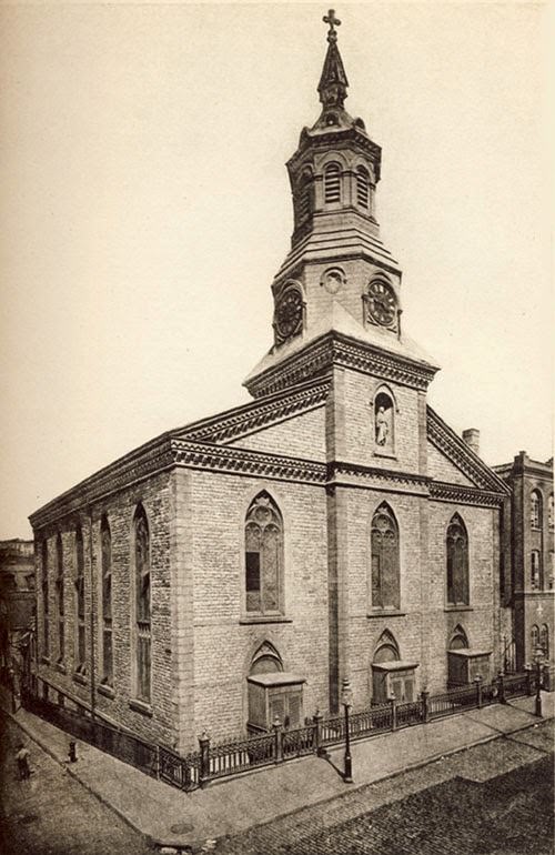 Church Of The Transfiguration On Mott Street In Manhattan, Circa 1900S.