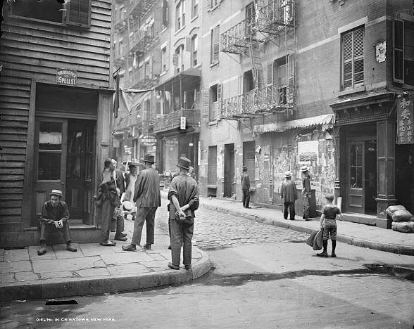 Casual Posing At The Opening Of Doyers Street, 1900.