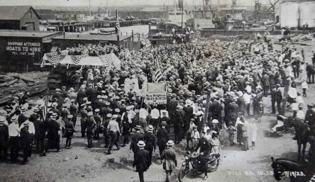 A Celebration In St. George For The Groundbreaking Of The Staten Island-Brooklyn Subway Tunnel That Never Came To Fruition, 1923.