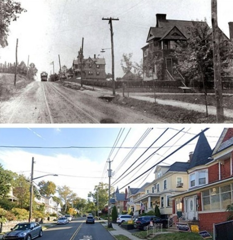 Jewett Avenue Views: Comparison Of The Street From College Avenue Between The Late 1800S And Today.