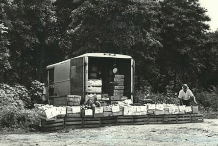 Fruit Stand At Rockland And Brielle, 1973.