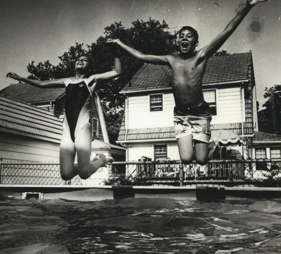 Kelly Symanski And Robert Capofarri Cool Off In A Backyard Pool In Port Richmond, 1991.