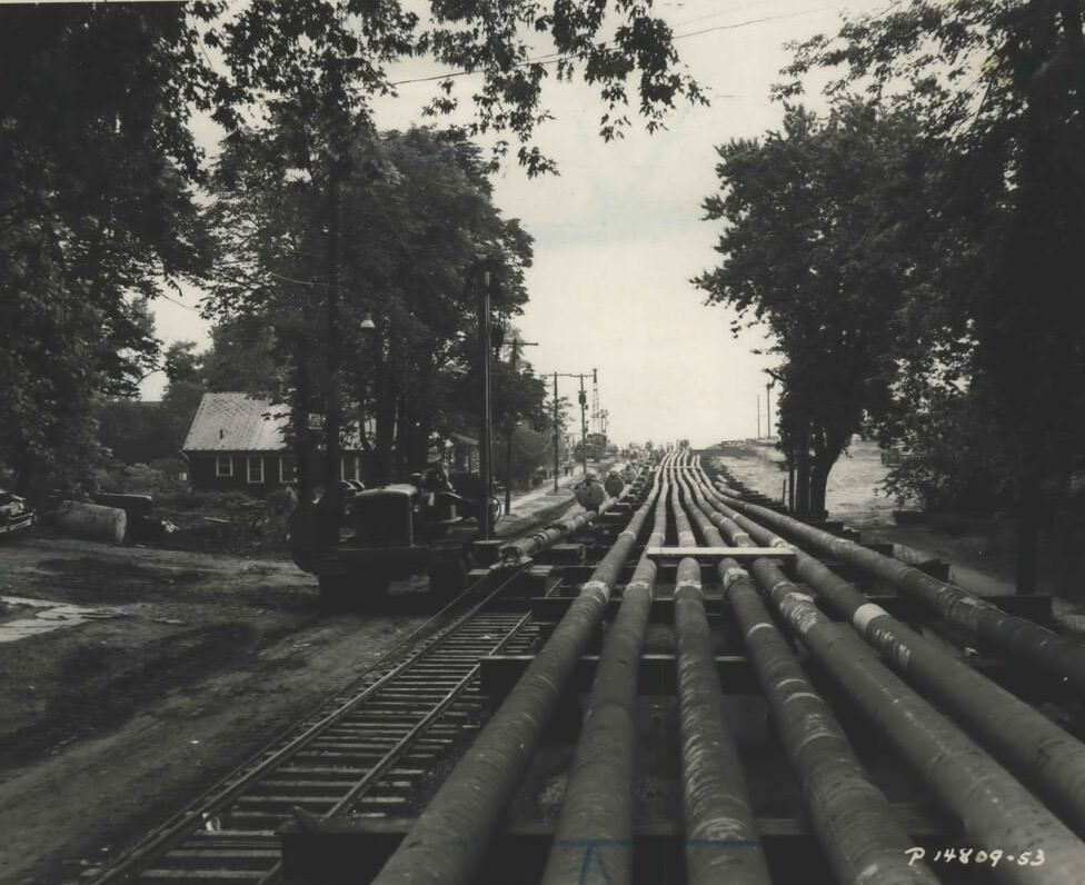 Cable Laid Across The Narrows By Con Edison In Rosebank, 1952.