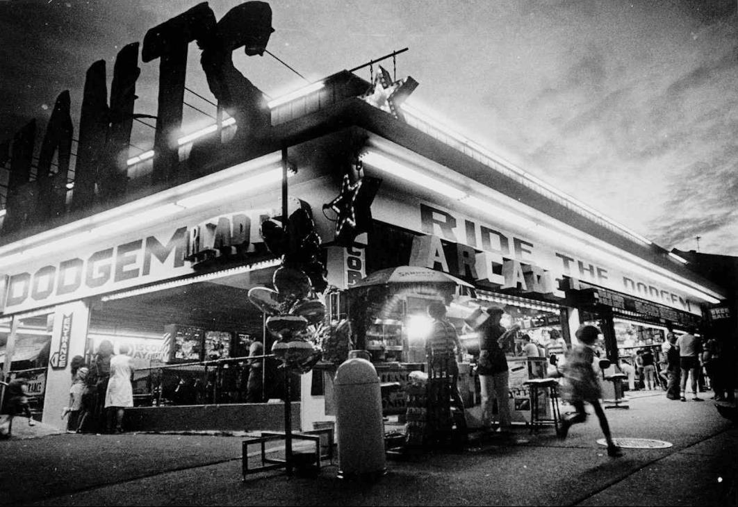 Beachland Amusement Arcade At South Beach At Dusk, 1983.