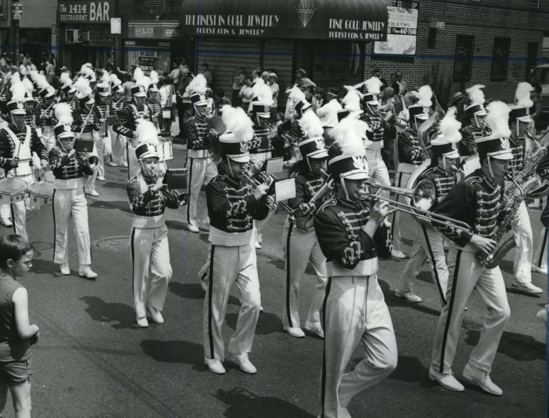 Curtis High School Marching Band In The Memorial Day Parade On Forest Ave., 1988.