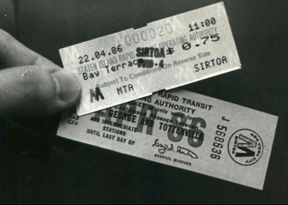 Staten Island Rapid Transit Tickets, 1986.