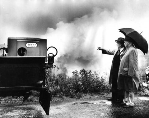 Mosquito Control, Engineers Watch Fog Machine, 1940S.