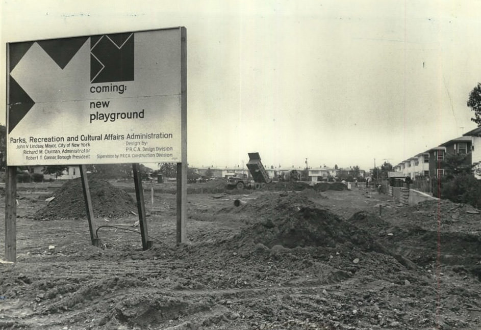 Dugan Playground Being Constructed At Mill Road And Tysens Lane, 1973.