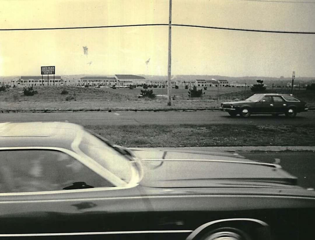Traffic On Seaside Boulevard Near South Beach Psychiatric Center, Circa 1975.
