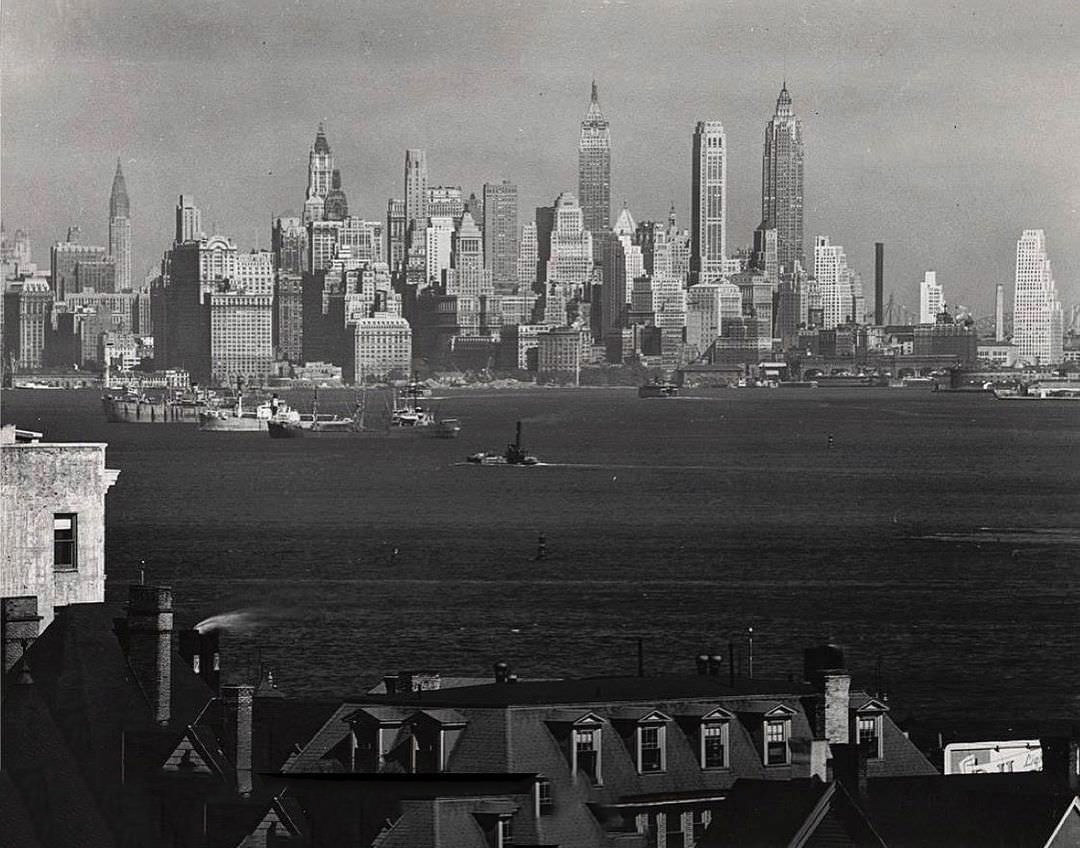 Downtown Manhattan From Staten Island, 1941.