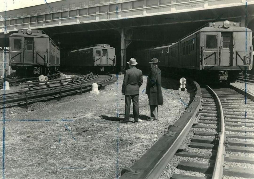 Sirt Trains At The St. George Terminal, 1953.