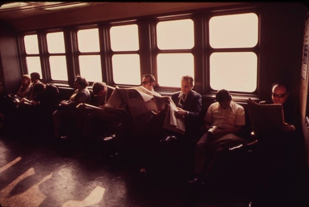 On The Staten Island Ferry In New York Harbor'S Upper Bay, 1973.