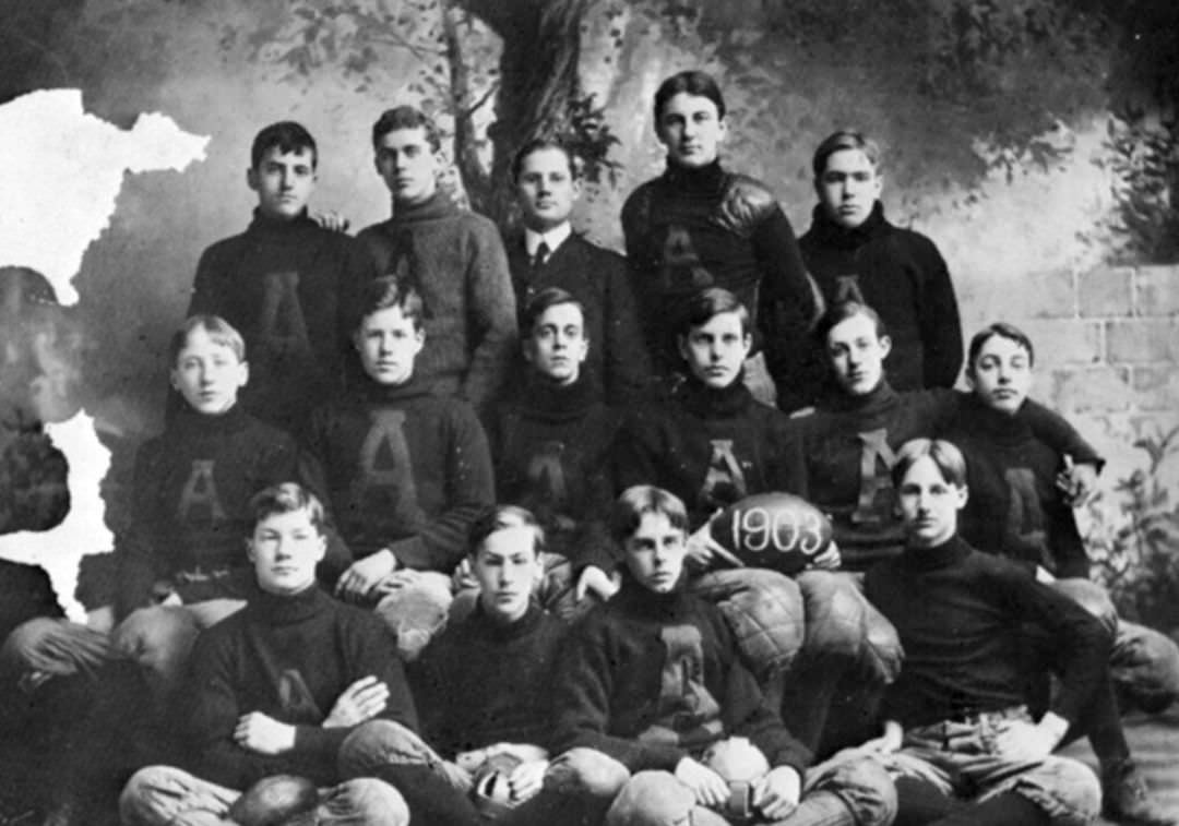 Staten Island Academy'S Football Players Team Photograph, 1903.