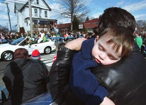 Matthew Vescera Takes A Nap On His Father'S Shoulder, St. Patrick'S Parade, 2000.