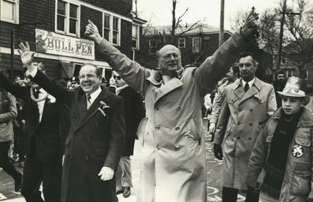 Mayor Edward I. Koch And Ralph J. Lamberti At St. Patrick'S Day Parade, 1986.