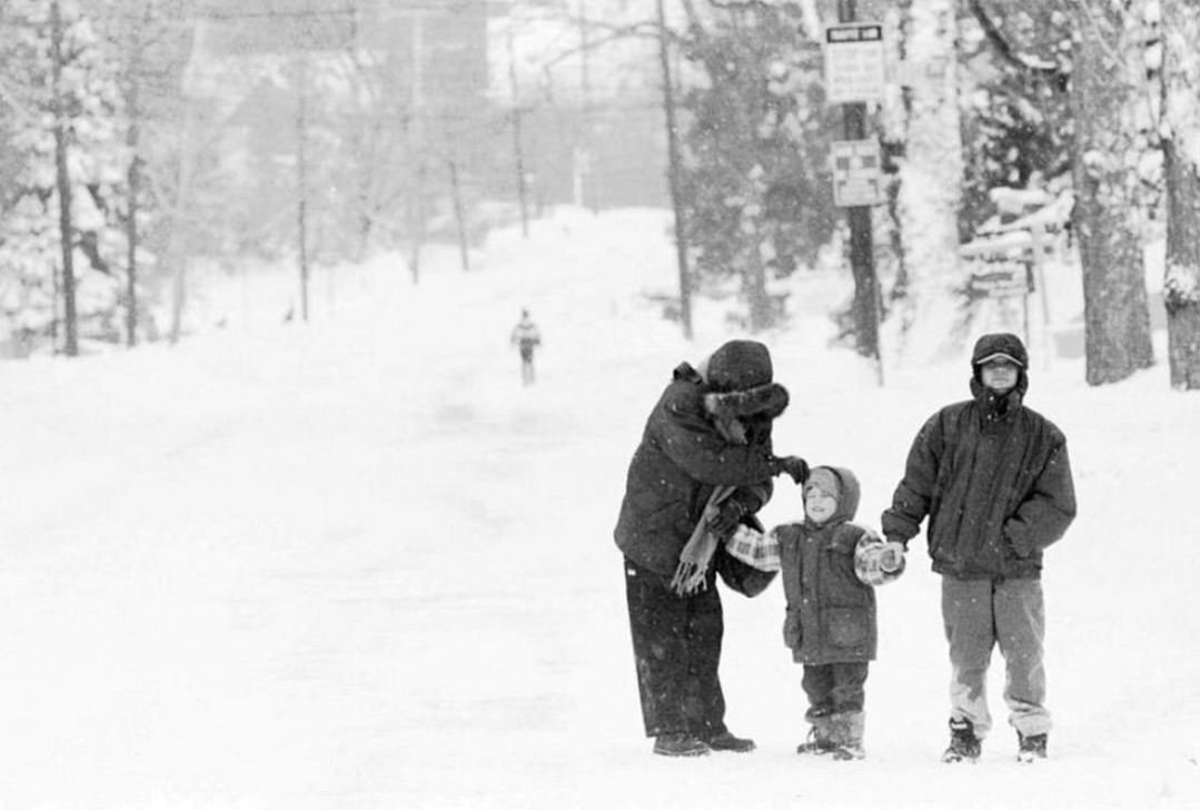 Znaida August Of Silver Lake Helps Her Sons During The 1996 Storm, 1996.
