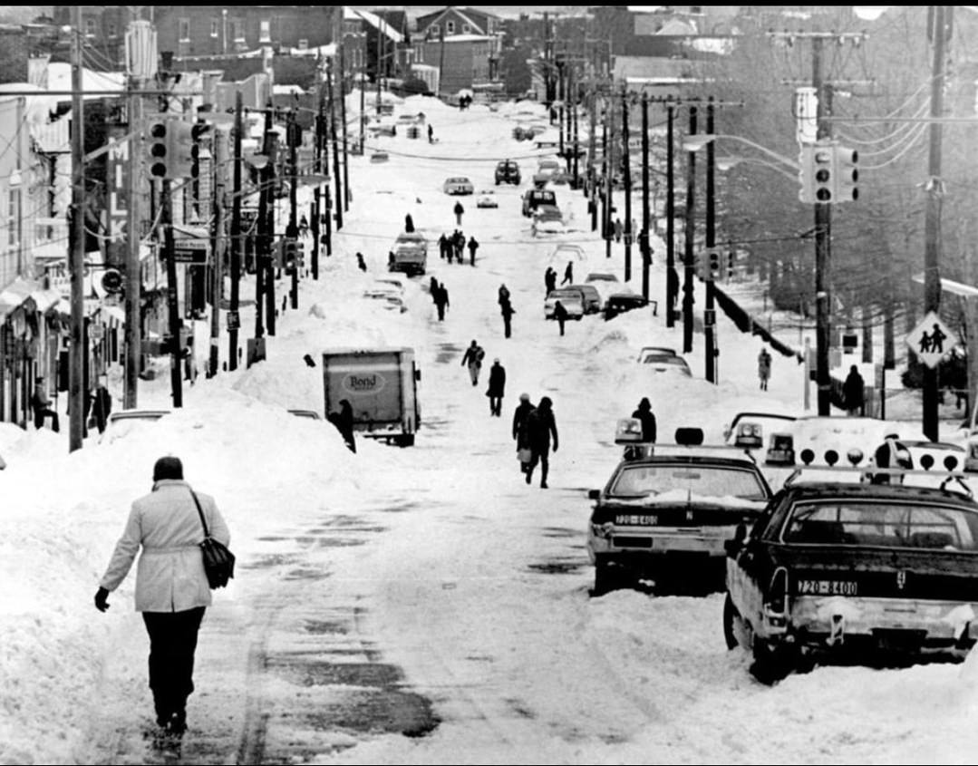 Broad Street In Stapleton Mainly A Pedestrian Thoroughfare After Blizzard, 1978.