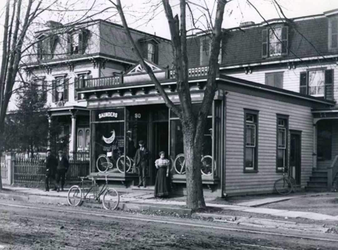 The Saunders Bicycle Shop, Richmond Avenue, Port Richmond, Ca. 1900.