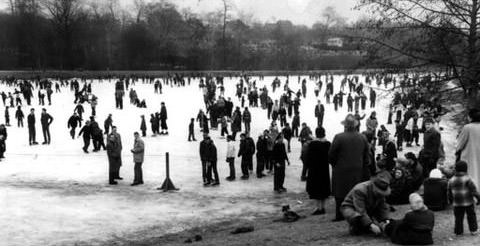 Skaters Enjoy A Brisk January Day At Martling’s Pond, 1954.