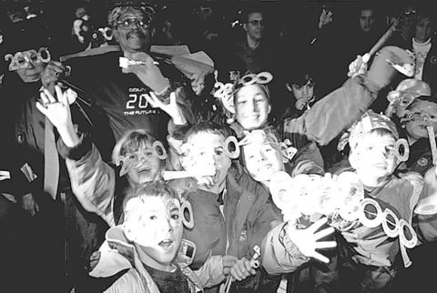 Children At Snug Harbor Cultural Center Accessorized For New Year’s Eve Countdown, 1999.